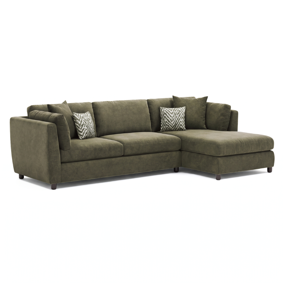 Nyla Right Hand Chaise Fabric Sofa