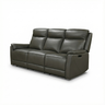 Gray leather Power Recliner sofa on a white background