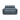 Two-seater blue leather power recliner sofa with adjustable headrests and padded armrests on white background