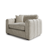 Beige Roxy Night Loveseat fabric chair with plush cushions and modern rounded armrests, perfect for cozy living spaces.