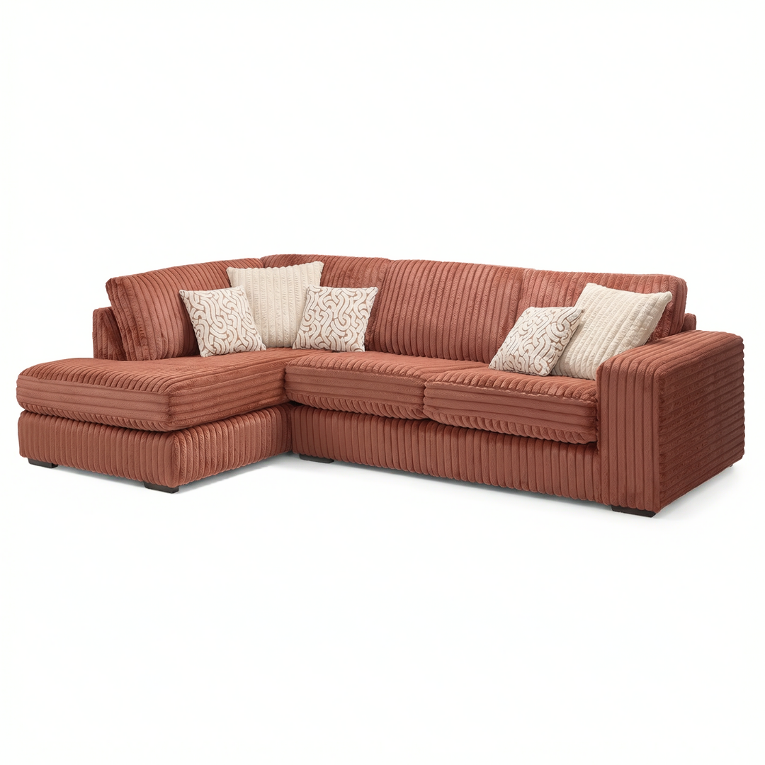 Leyla Left Hand Corner Chaise Jumbo Cord Sofa