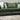 Green fabric Penny 2 Corner 1 sectional sofa with striped and white cushions on a beige carpeted floor