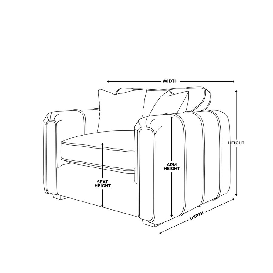 Dimension diagram for Roxy Night Chair
