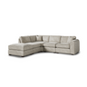 Roxy Night 3 corner fabric sofa with 1.5 terminal footstool in light beige, modern and comfortable design.