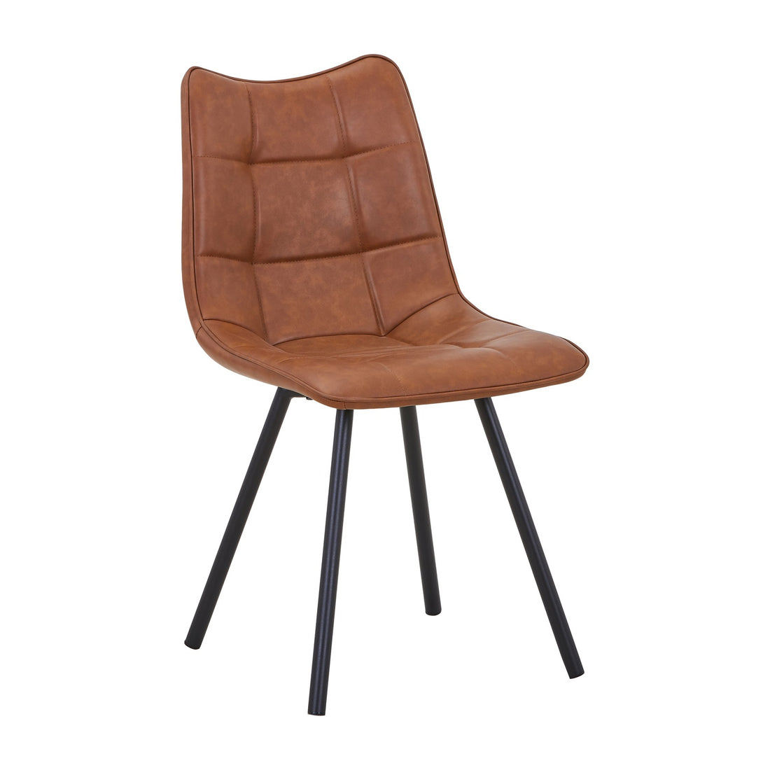 Alden Leather Effect Dining Chair - Tuscan Tan – studio view 1