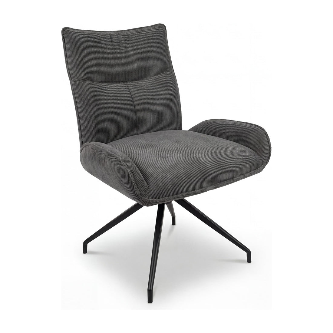Auden Corduroy Dining Chair - Dark Grey – studio view 1