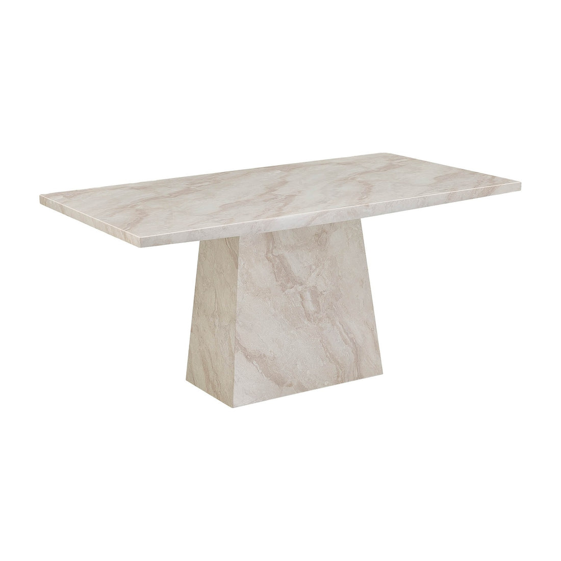 Aurelia 160cm Marble Dining Table - Taupe – angled view