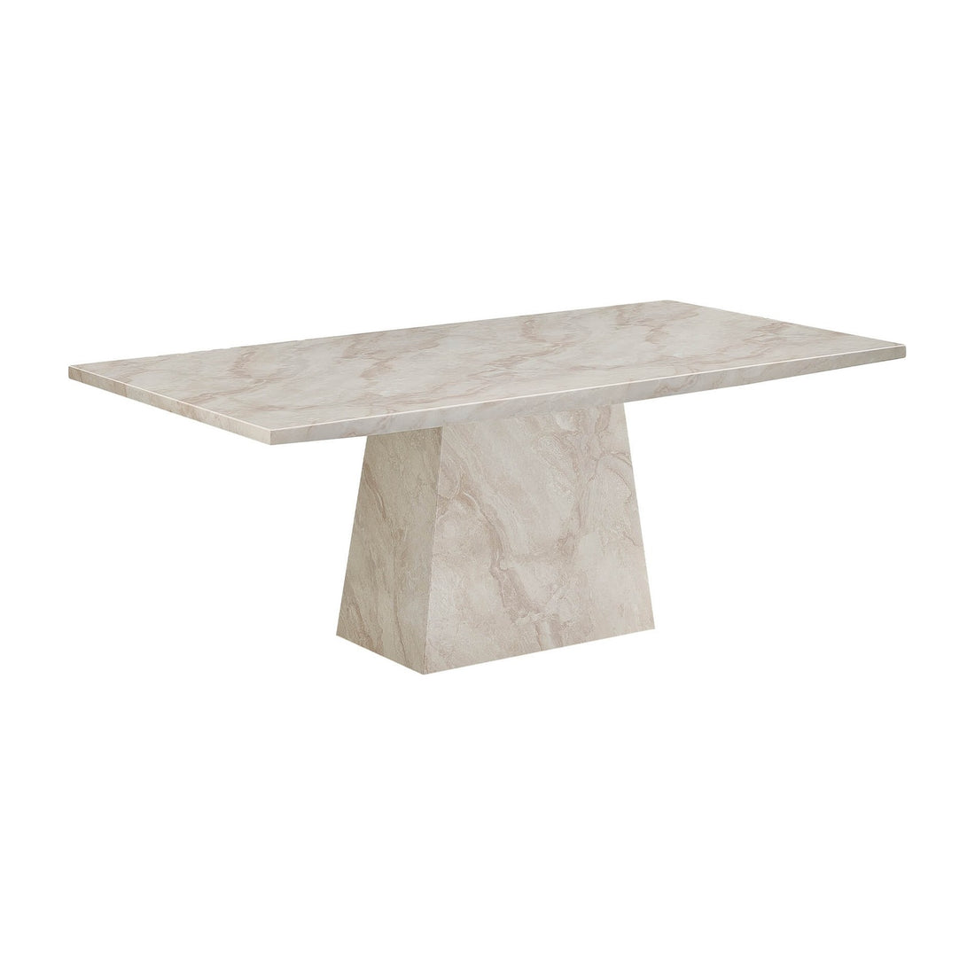 Aurelia 200cm Marble Dining Table - Taupe – angled view