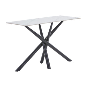 White Marble Effect Ceramic Console Table