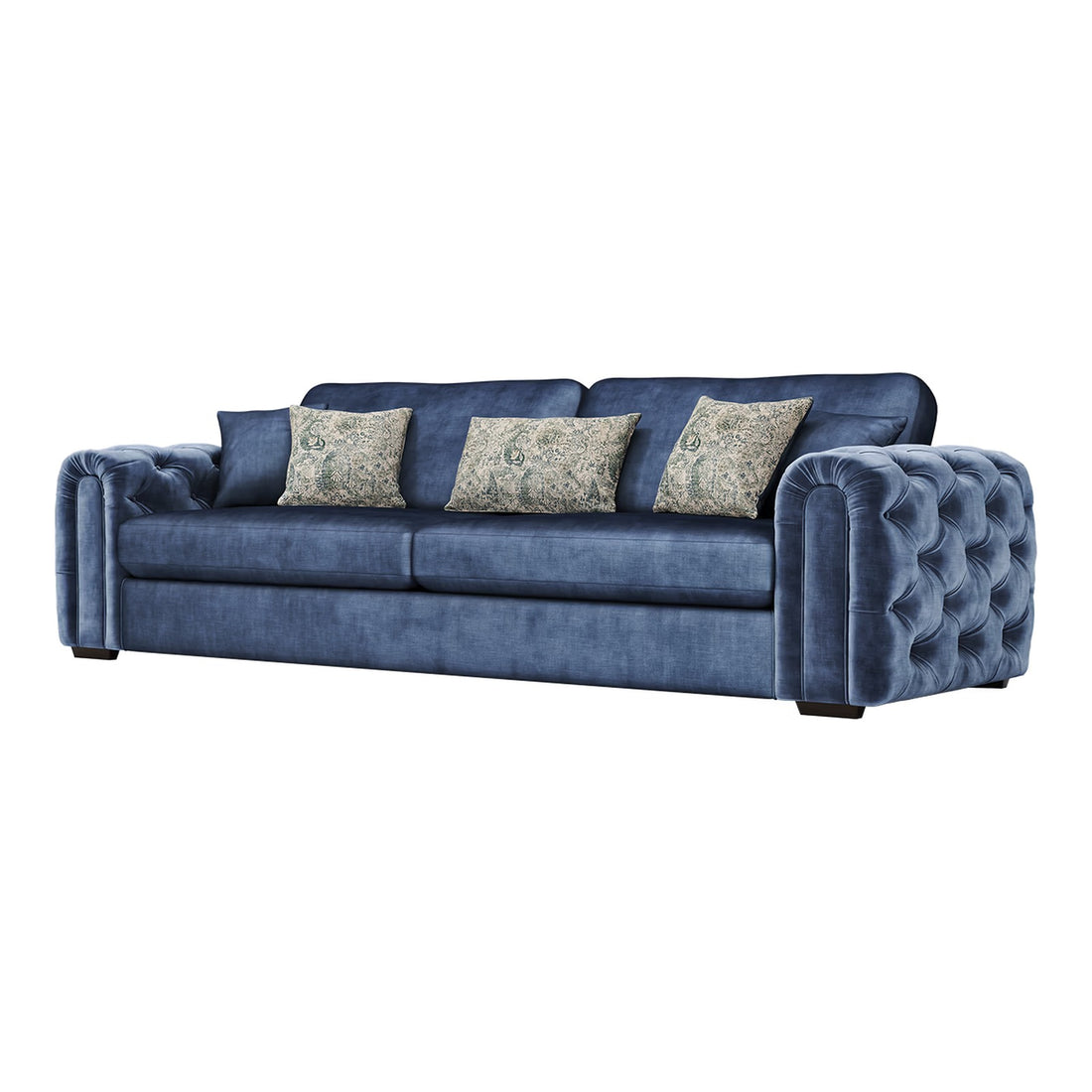 Cavendish 3 Seater Fabric Sofa in Jewel Navy velvet fabric