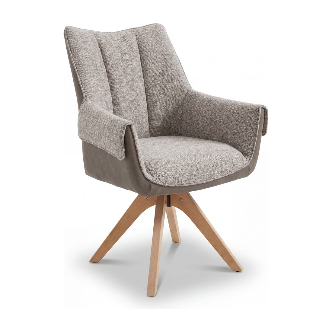 Chandler Tweed Swivel Dining Chair - Natural – studio view 1