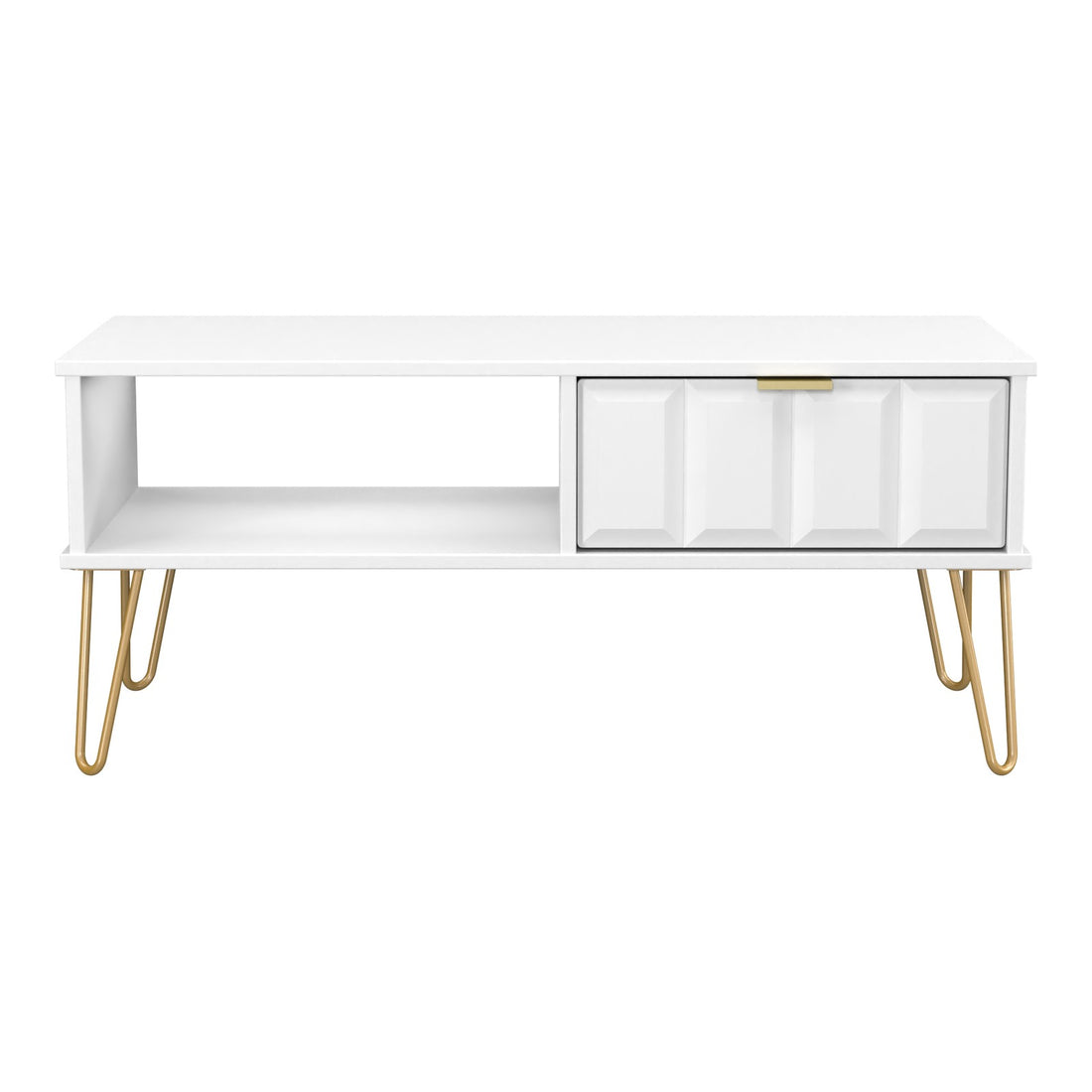 Cube Coffee Table in White Matt, front view