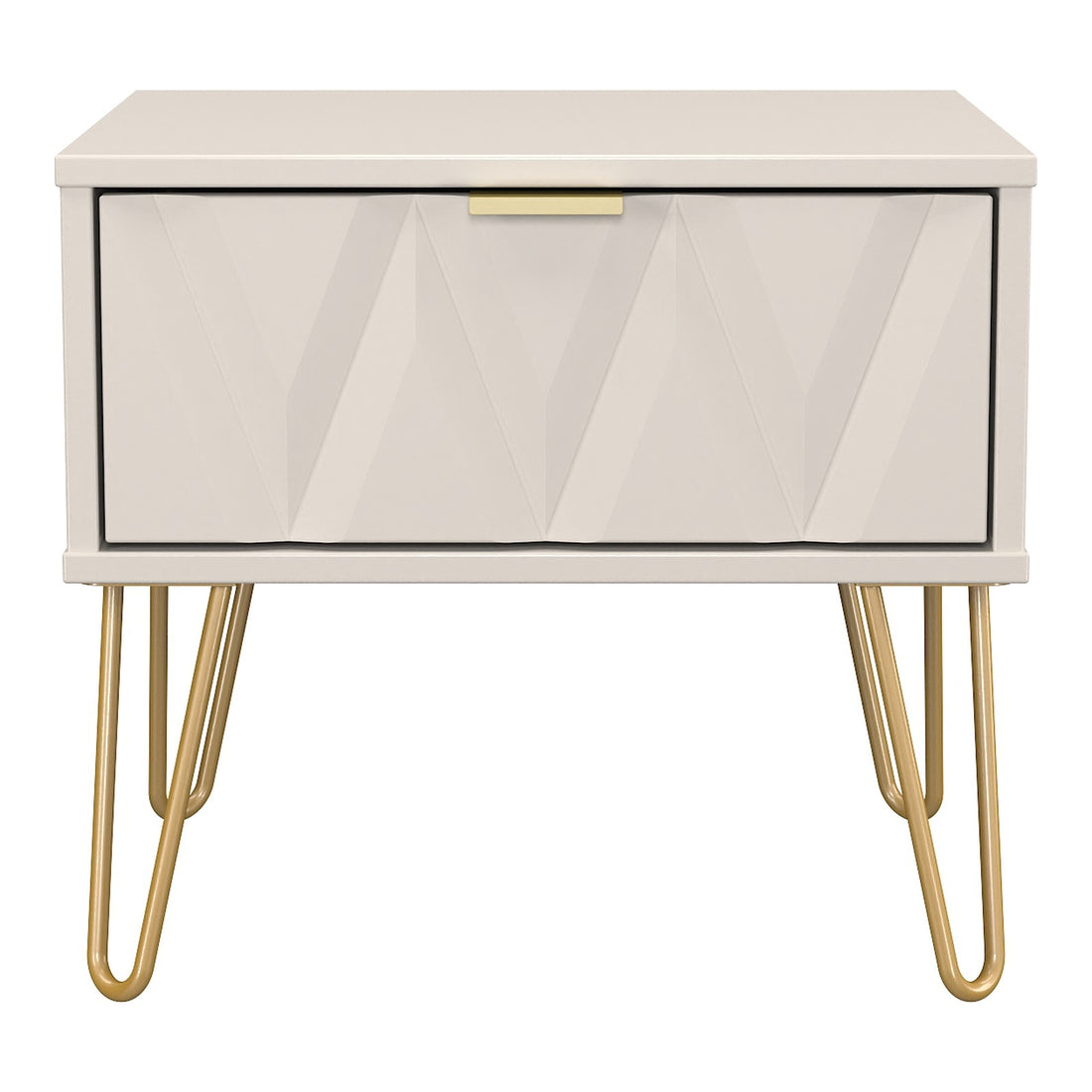 Diamond 1 Drawer Bedside Cabinet in Kashmir Matt, front view