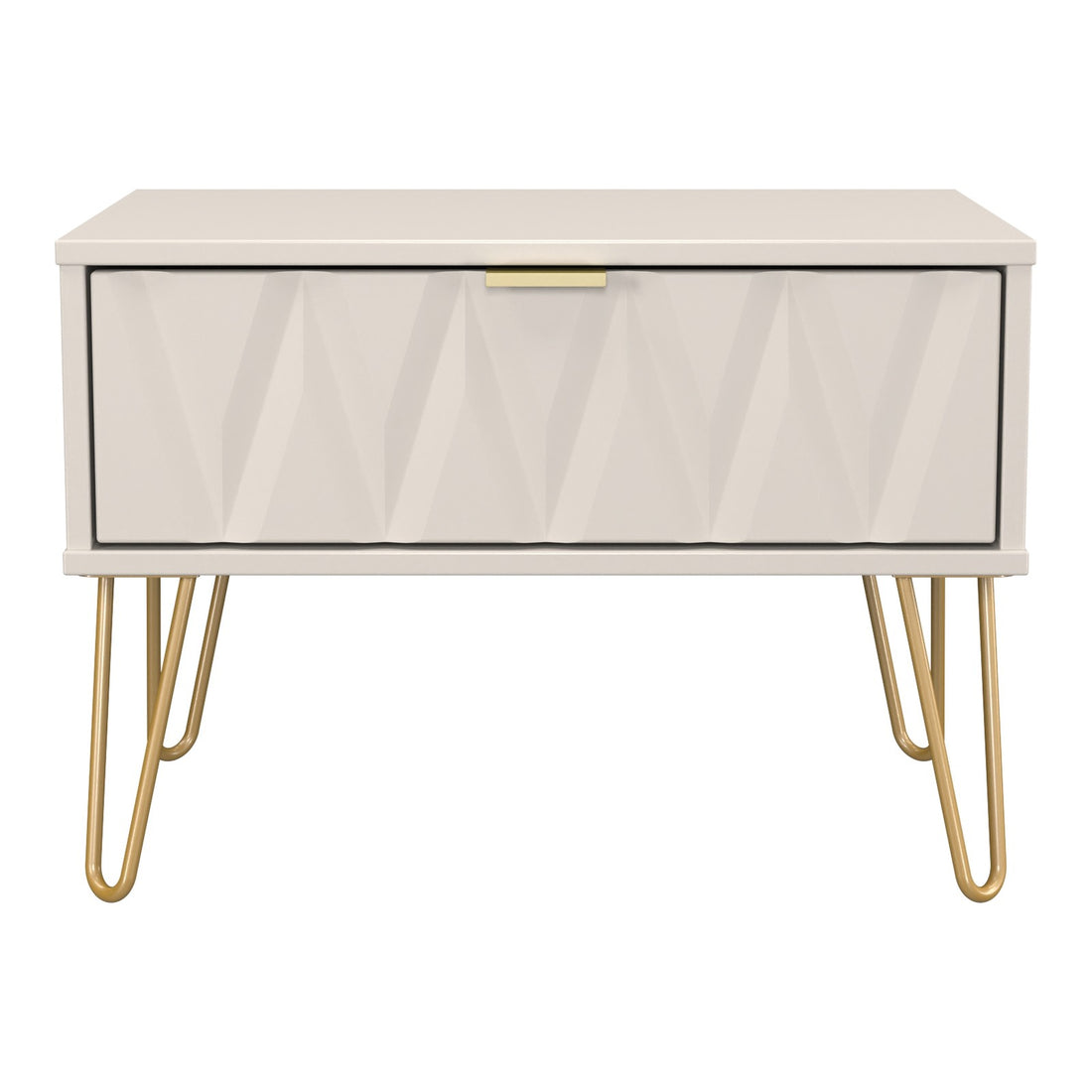 Diamond 1 Drawer Wide Bedside Cabinet in Kashmir Matt, front view
