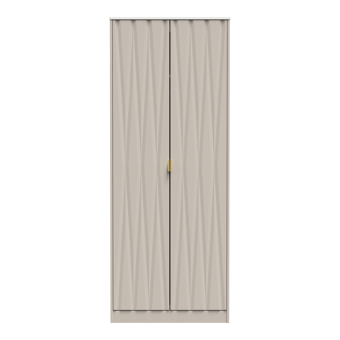 Diamond 2 Door Wardrobe in Kashmir Matt with gold hairpin legs, front view