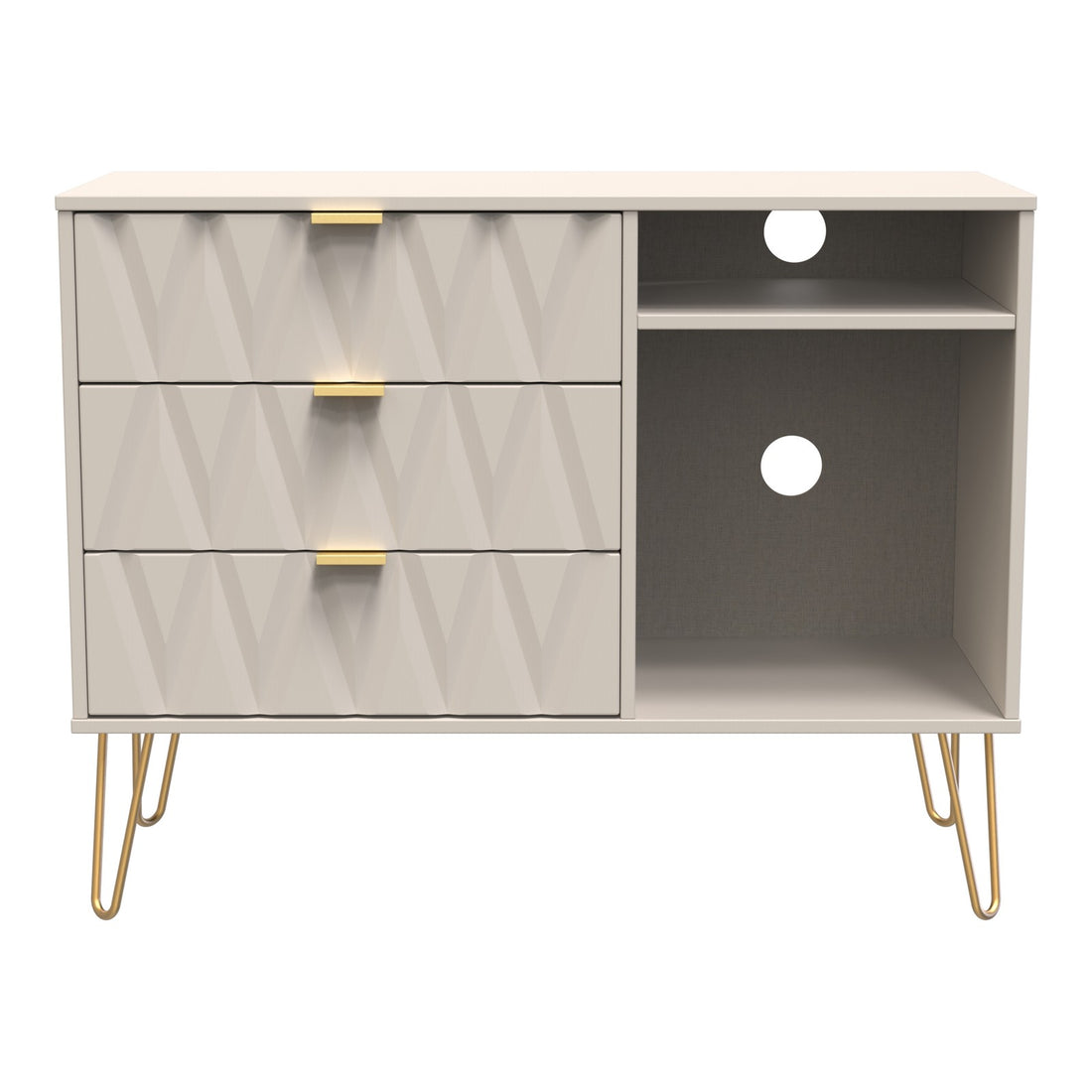 Diamond 3 Drawer Sideboard in Kashmir Matt, front view