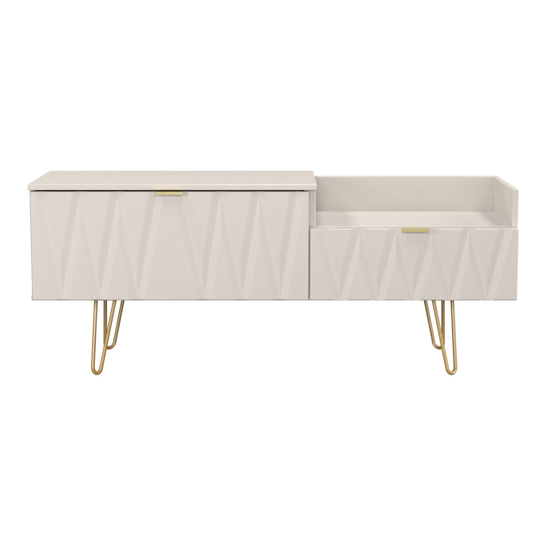 Diamond Split Level TV Unit in Kashmir Matt, front view
