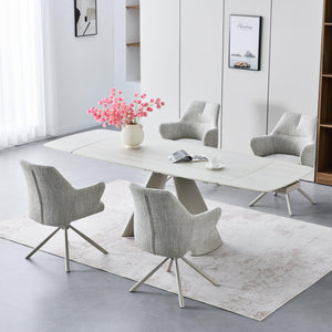 Table & 4 Monza Grey Swivel Chairs