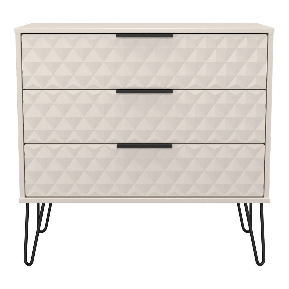 Harlequin 3 Drawer Wide Chest of Drawers in Kashmir Matt, front view