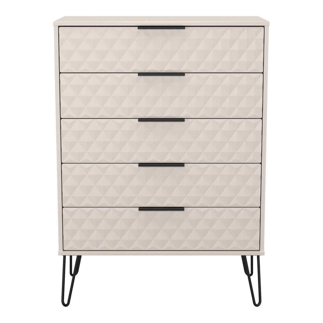 Harlequin 5 Drawer Wide Chest of Drawers in Kashmir Matt, front view