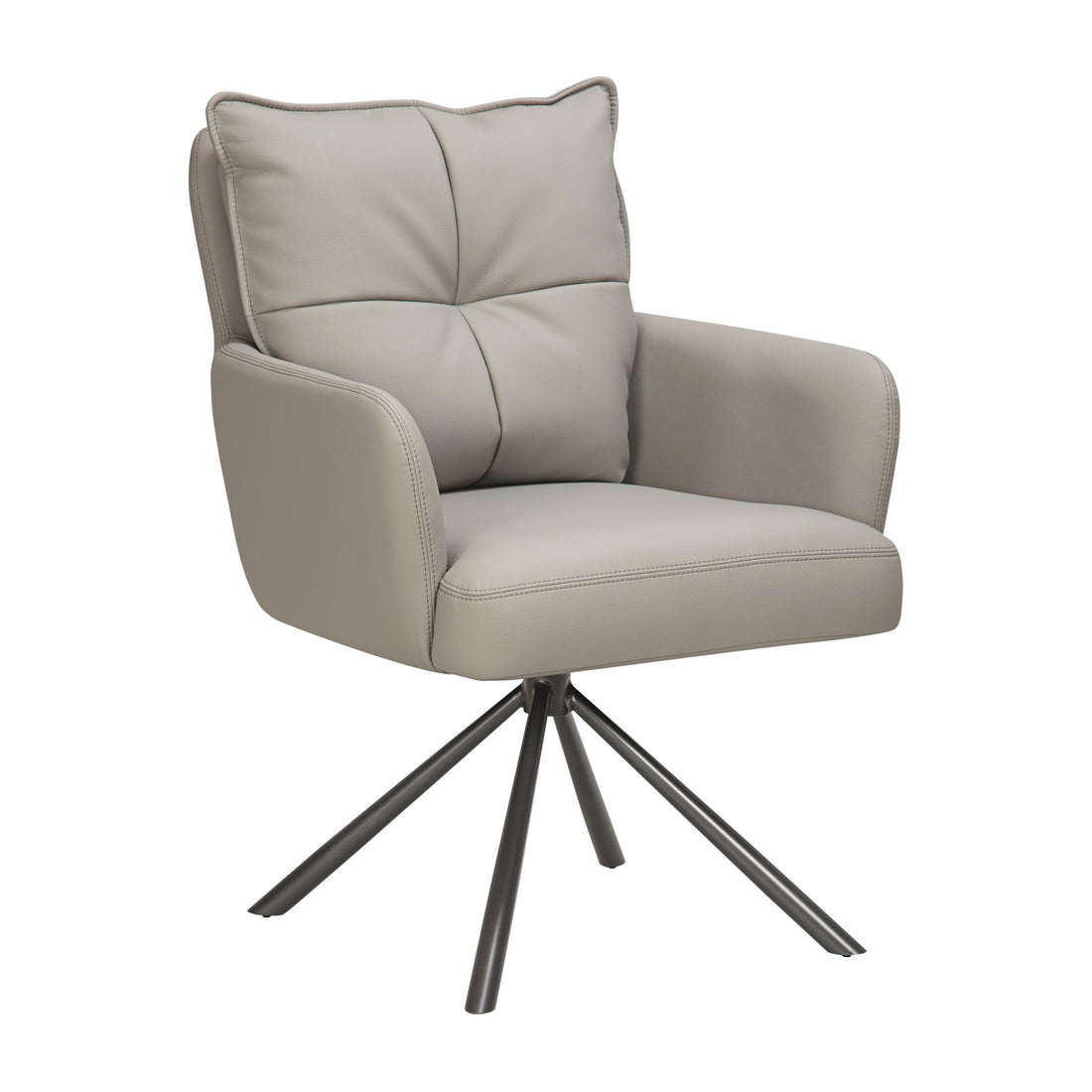 Lucan Leather Effect Dining Chair - Latte – studio view 1