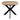 Sadina oval dining table end view showing the rounded oak-effect top and black crossed metal base