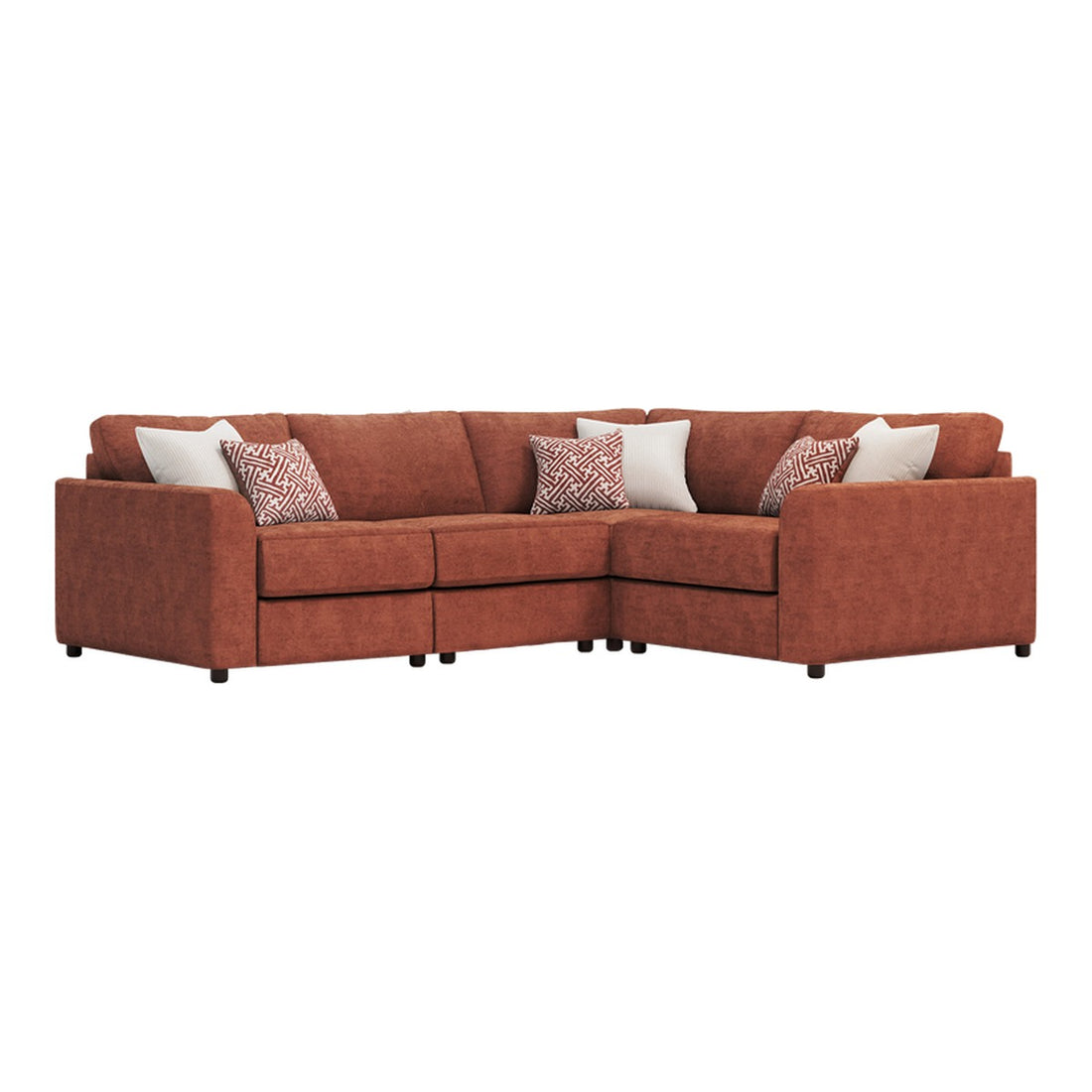 Selby 2 Corner 1 Fabric Sofa in Ravel Brick fabric