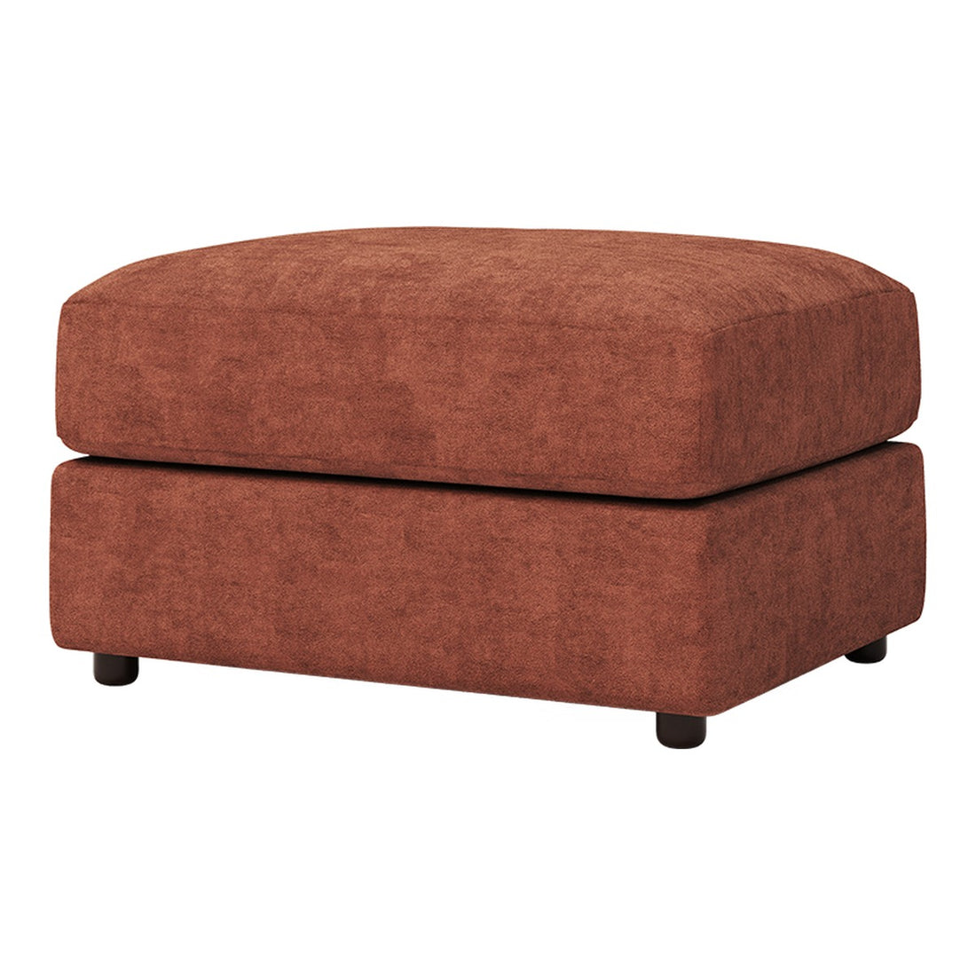 Selby Small Fabric Footstool in Ravel Brick fabric