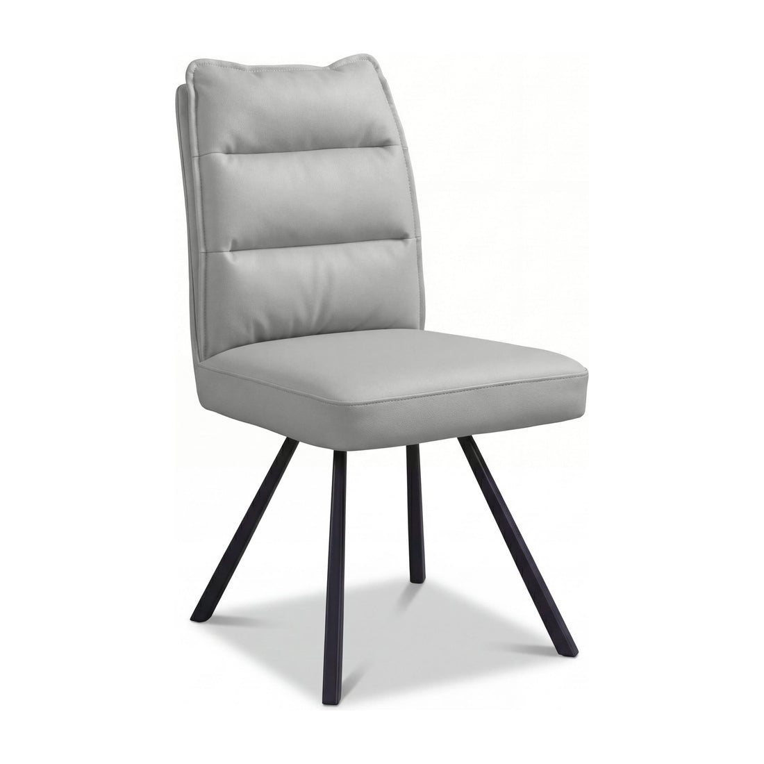 Stellan Leather Effect Dining Chair - Light Grey – studio view 1