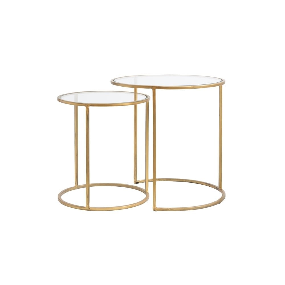 Gold glass nest 2024 of tables