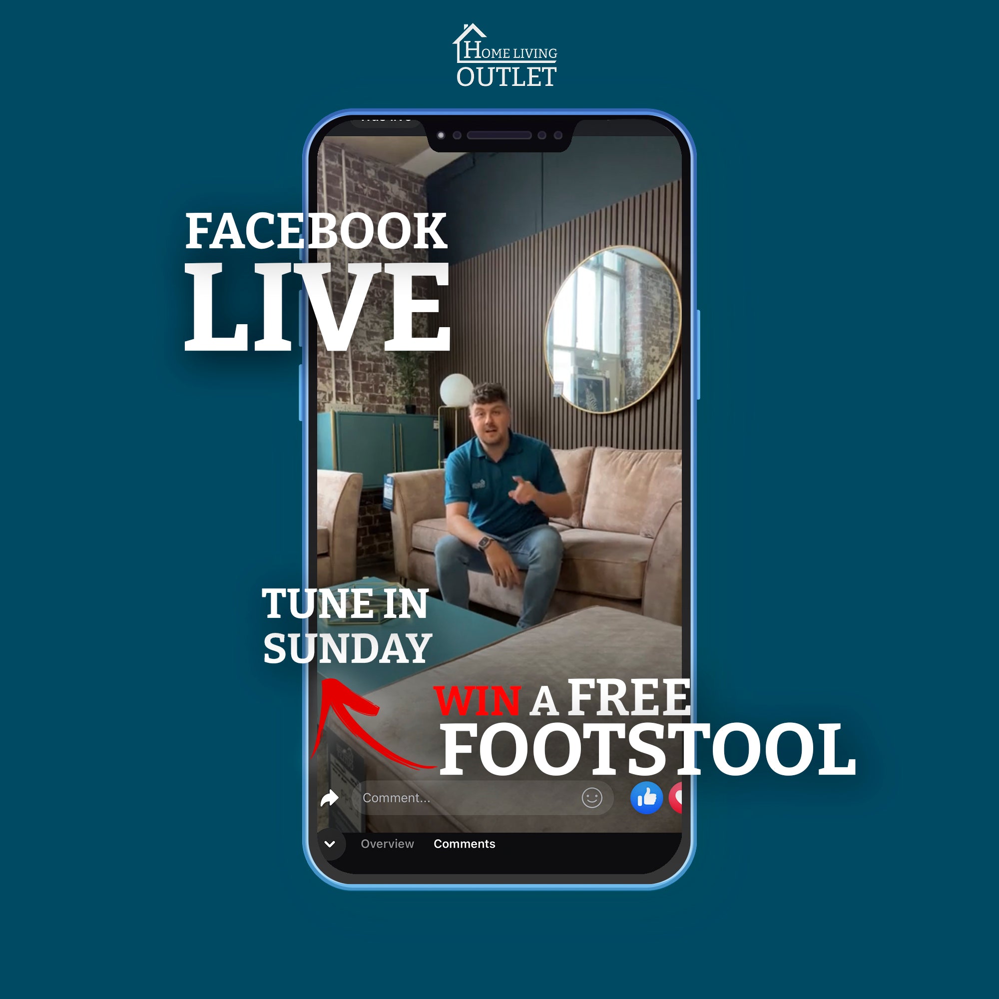 Weekly Facebook Live Competitions: Win a Free Footstool at Home Living Outlet