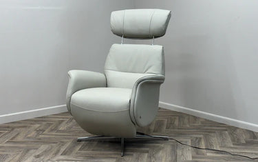Nicoletti Tricolour Vincenzo Leather Swivel Power Recliner Chair