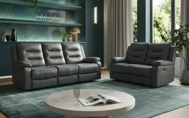 What is air leather? Black leather sofas in modern room