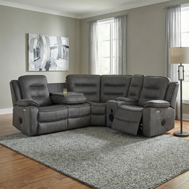 Florence Modular Corner Sofa Power Recliner - Drop Down Tray & Technology Console