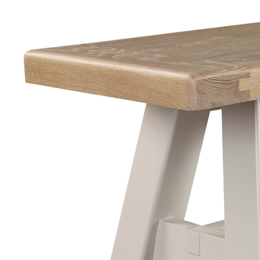 Henley Wooden Dining Bench Fabric Cushion - Grey