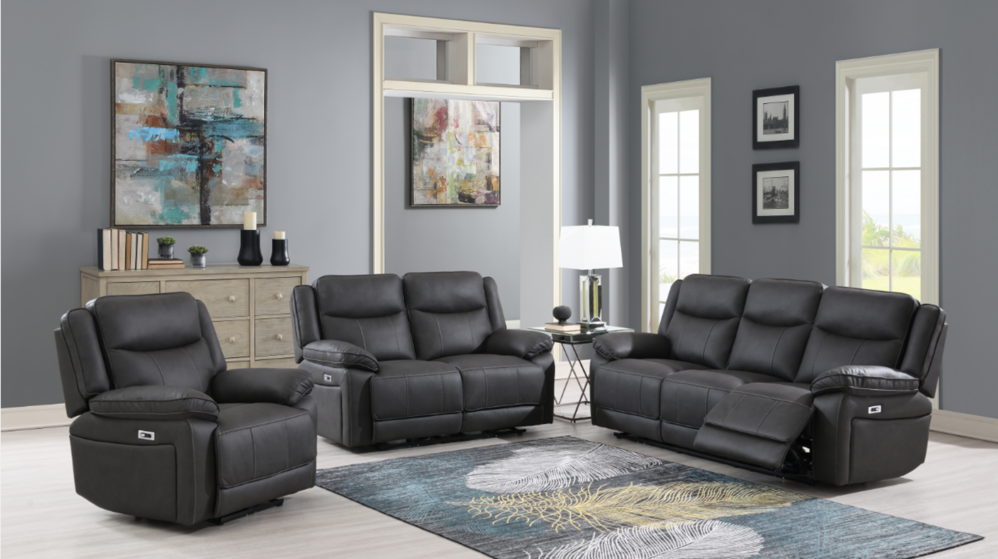 Morino 3 Seater Recliner Fabric Sofa