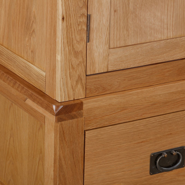Brenner 3 Door Oak Wood Wardrobe