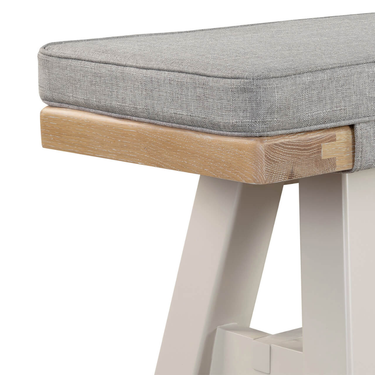 Henley Wooden Dining Bench Fabric Cushion - Grey