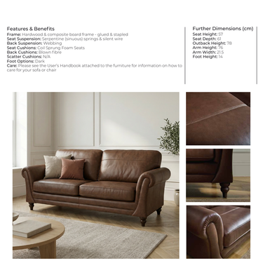 Harris Loveseat Arm Chair Leather