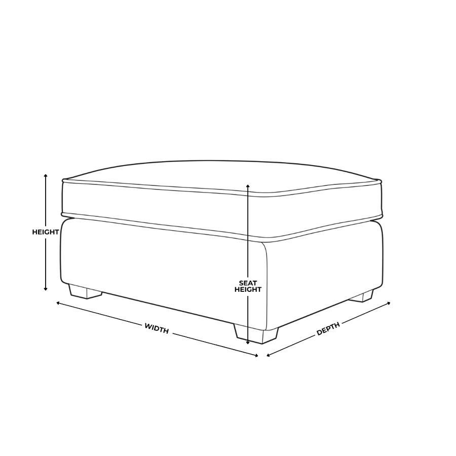 Dimension diagram for Roxy Night Footstool