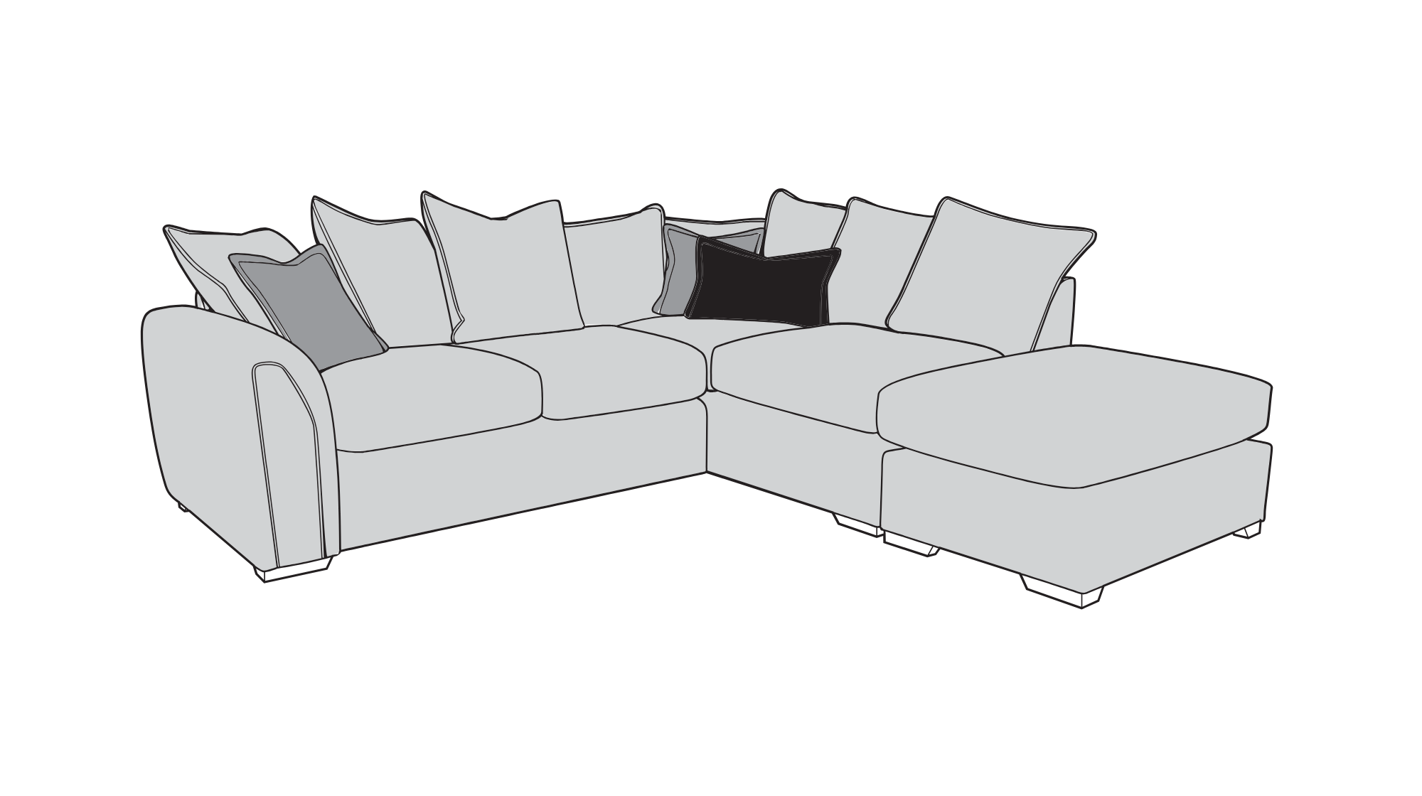 Utopia Corner Sofa Right Hand Chaise Footstool