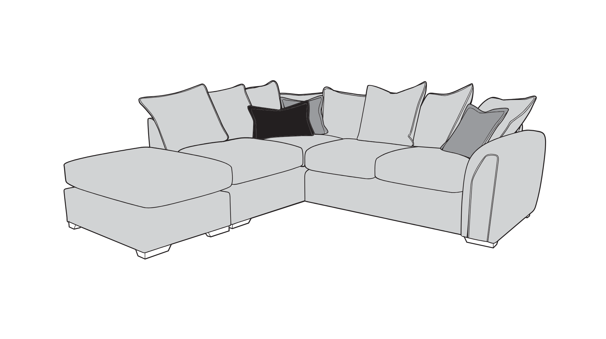 Utopia Corner Sofa Left Hand Chaise Footstool