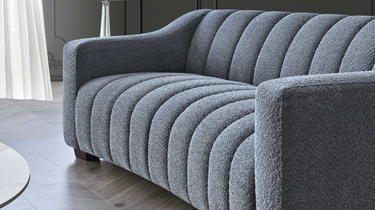 Amaris 3 Seater Curved Boucle Fabric Sofa