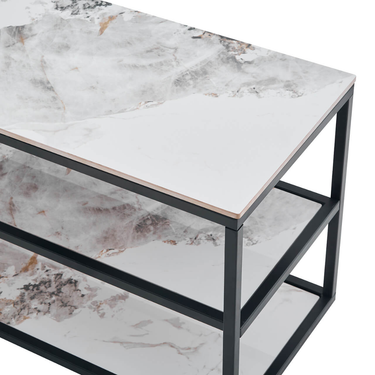 Monaco TV Unit 100cm - White Sintered Stone