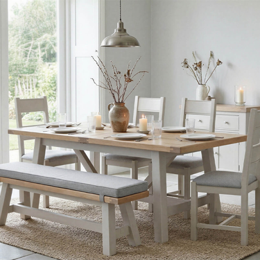 Henley Refectory Wooden Dining Table 190 -235cm Extending - Taupe
