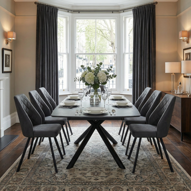 Juniper Leather Effect Grey Dining Chair