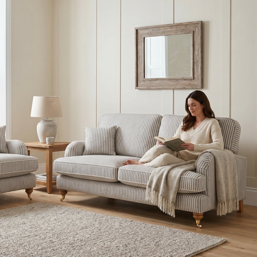 Bella Loveseat Arm Chair Fabric Traditional Cottage Style