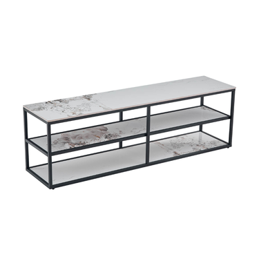 Monaco TV Unit 160cm - White Sintered Stone