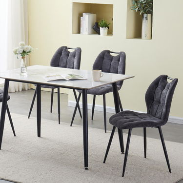 Monaco Dining Table Rectangle 160cm - White Sintered Stone