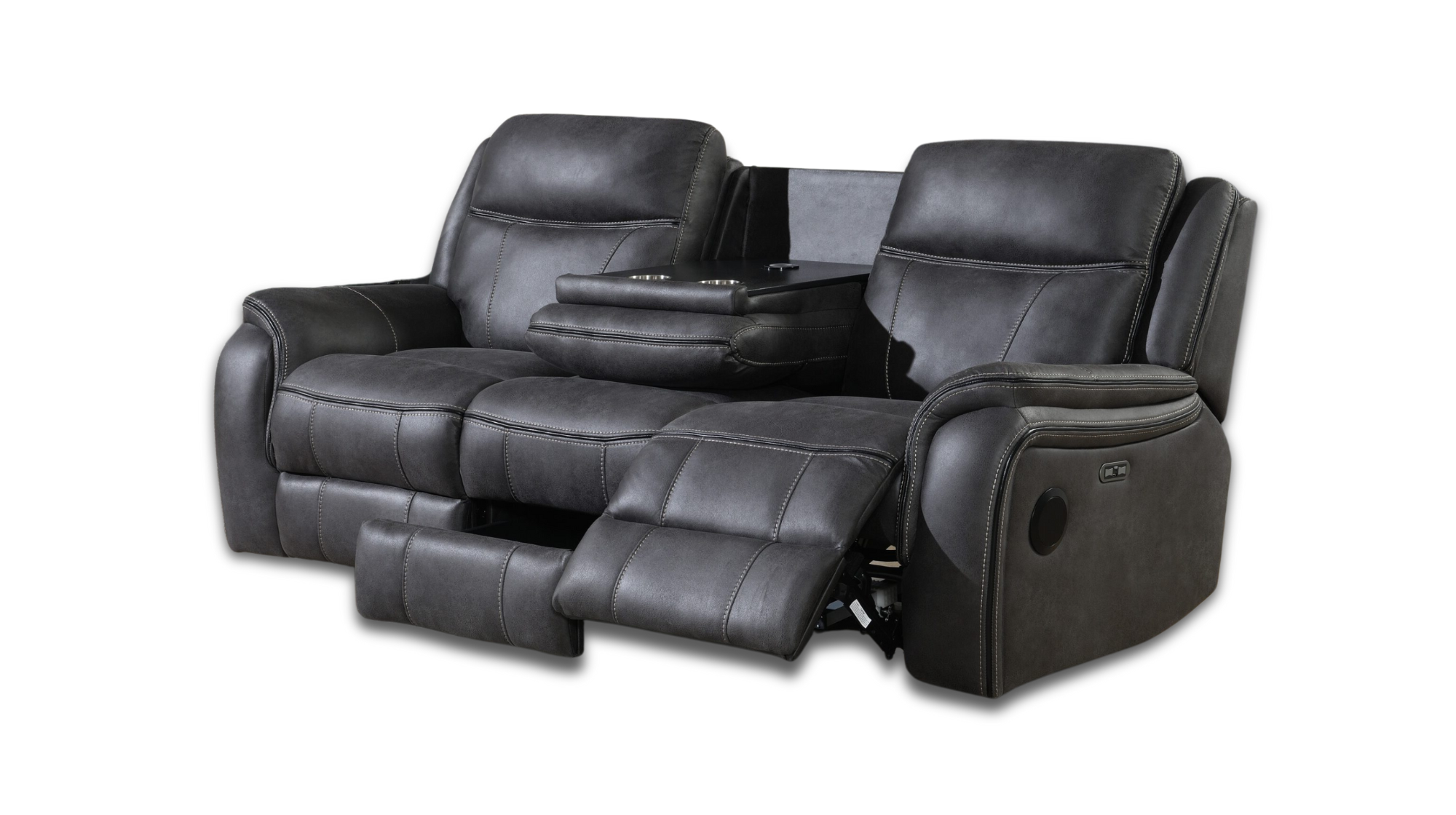 Vincent 3 Seater Tech Media Power Recliner Fabric Sofa